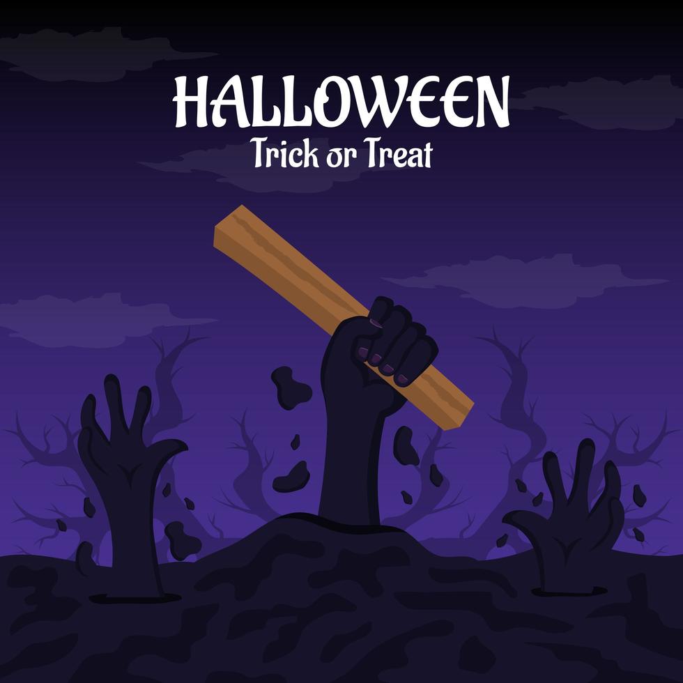 fondo de halloween de diseño plano vector