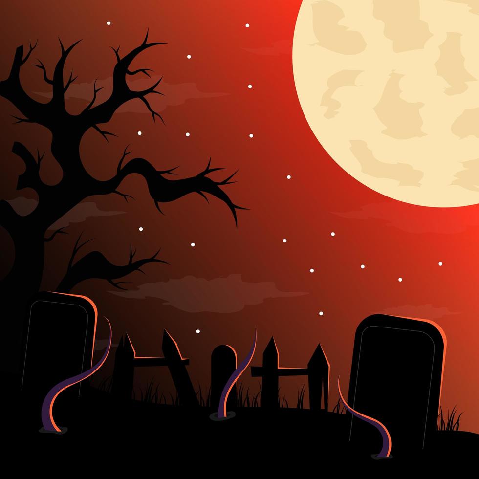 fondo de halloween de diseño plano vector