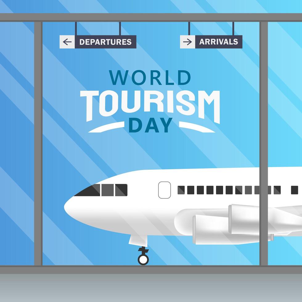 Hand drawn illustration of world tourism day concept. Vector Illustration