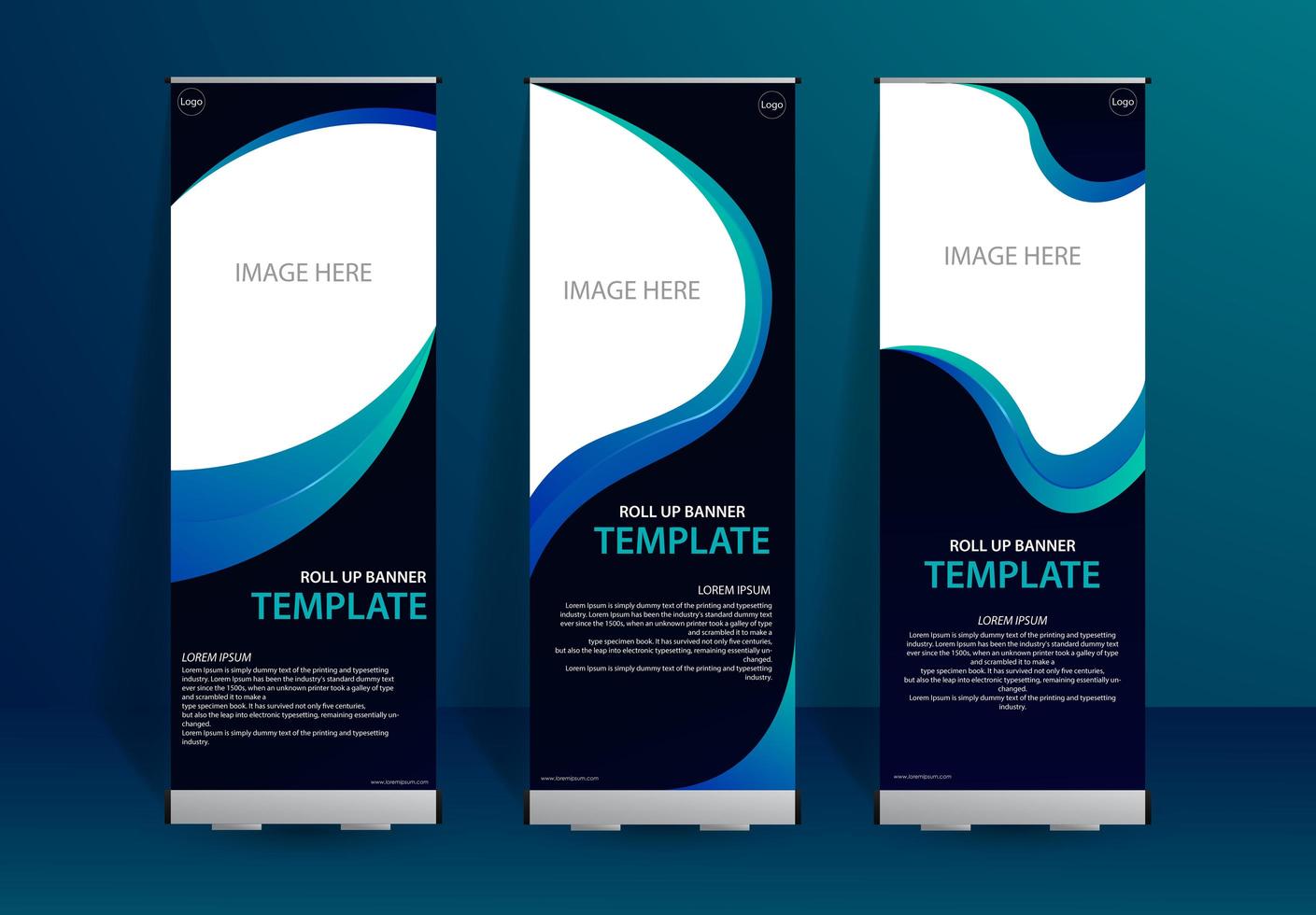 Roll banner template for business vector