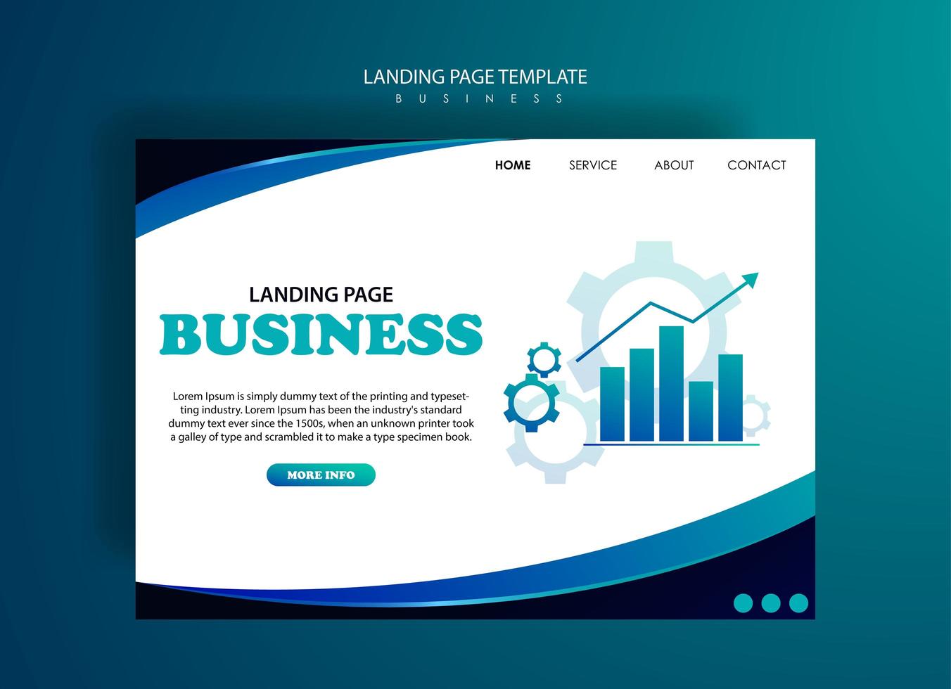 Landing page template for business vector