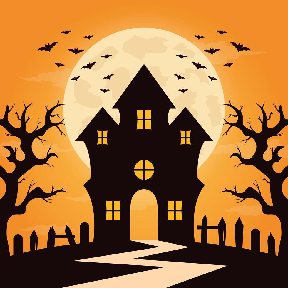 fondo de halloween de diseño plano vector