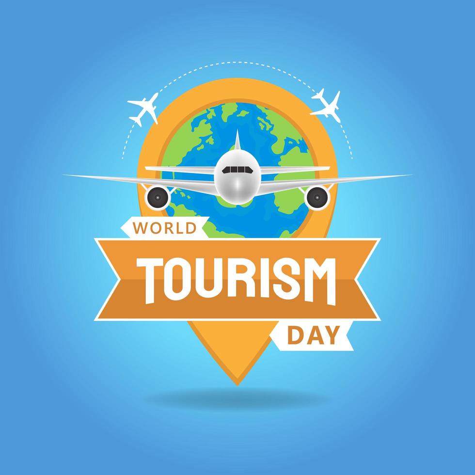 Ilustración dibujada a mano del concepto del día mundial del turismo. ilustración vectorial vector