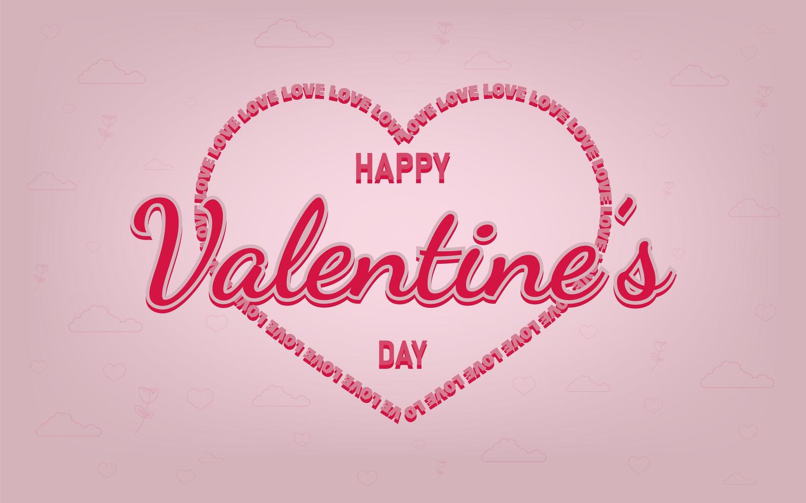 Valentine background with typography concept vector