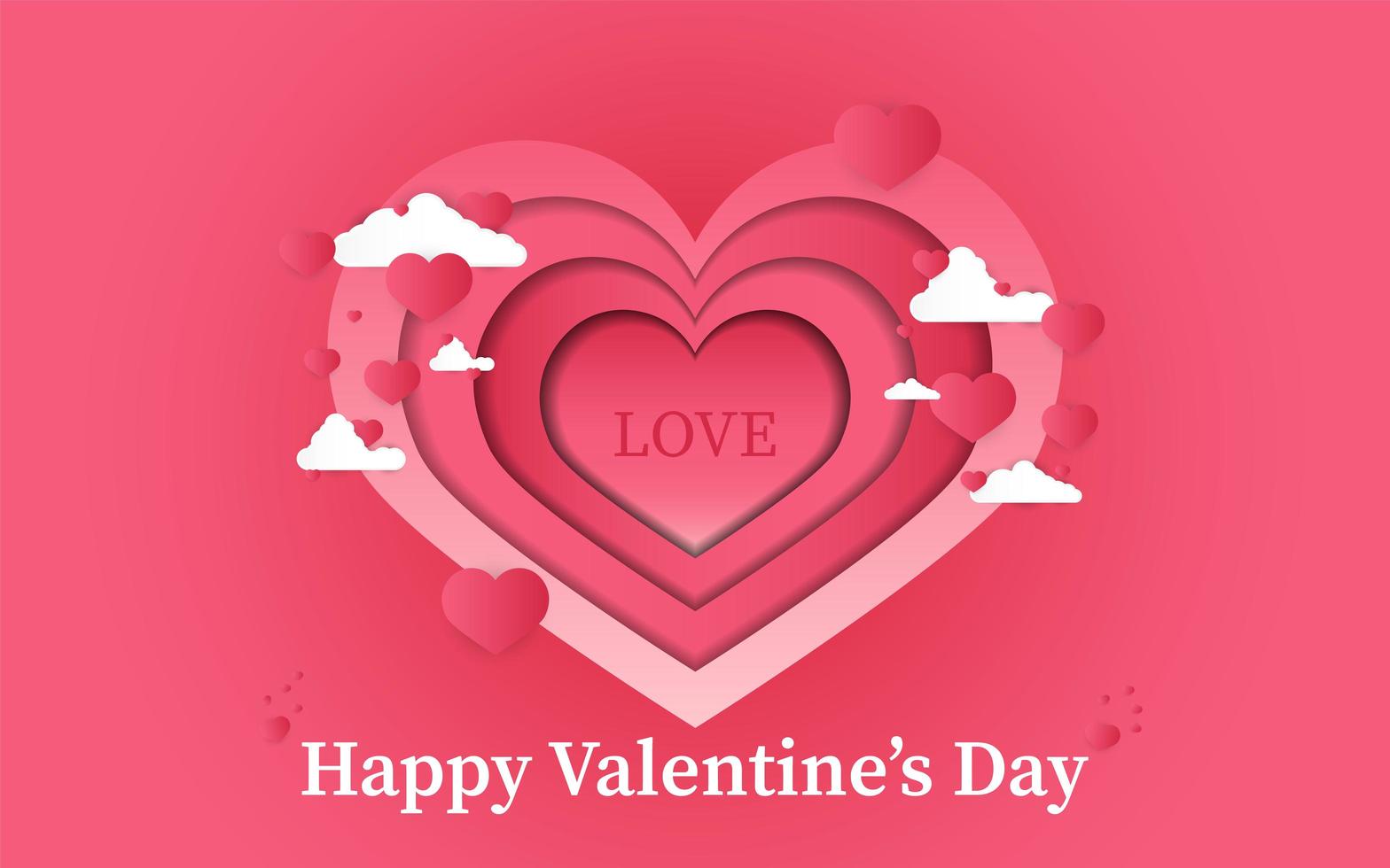 Valentine background with typography concept vector