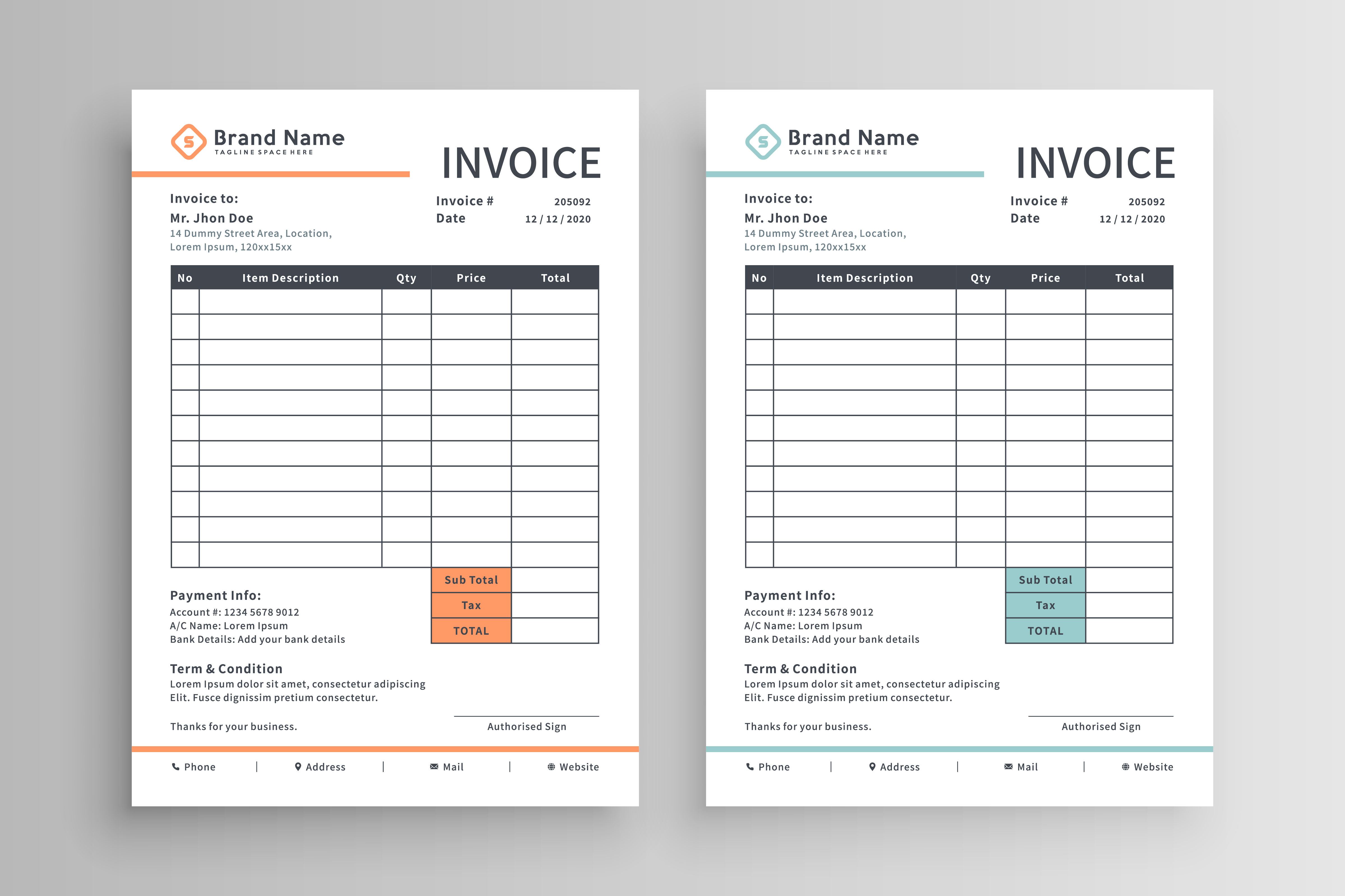 Invoice Template Vector Art, Icons, and Graphics for Free Download