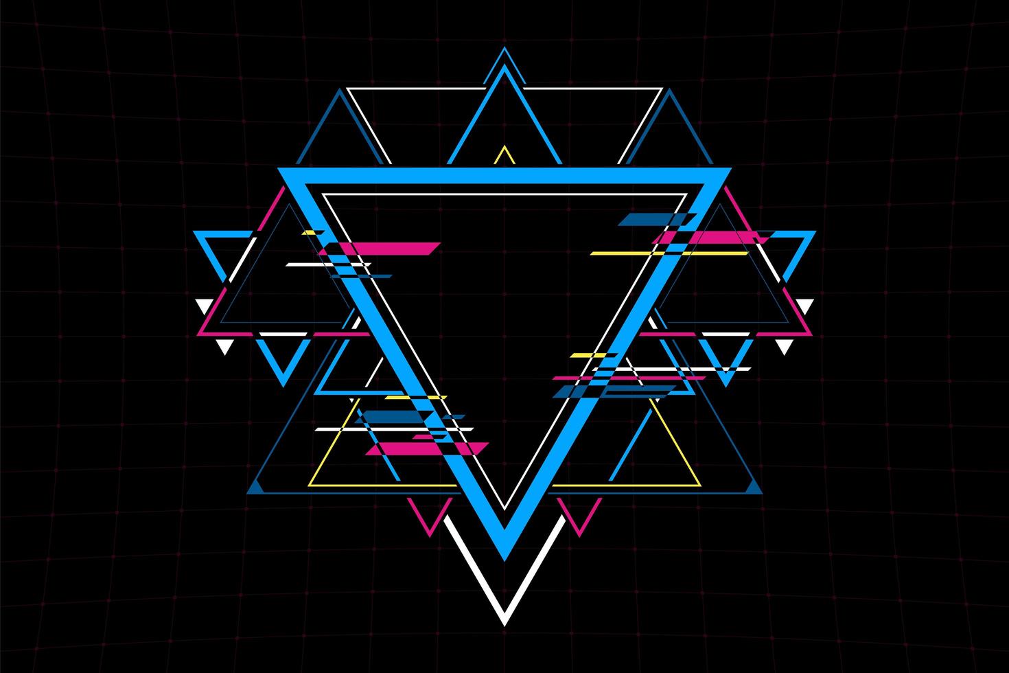 Conexión de forma de triángulo futurista abstracto. concepto futuro vector e ilustración