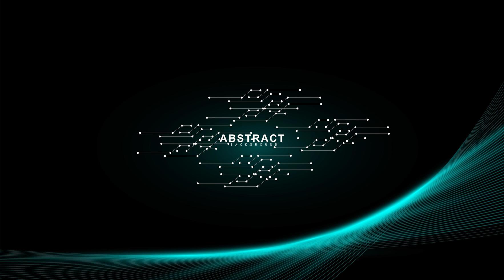 Wave lines and lines connecting points. Design technology vector