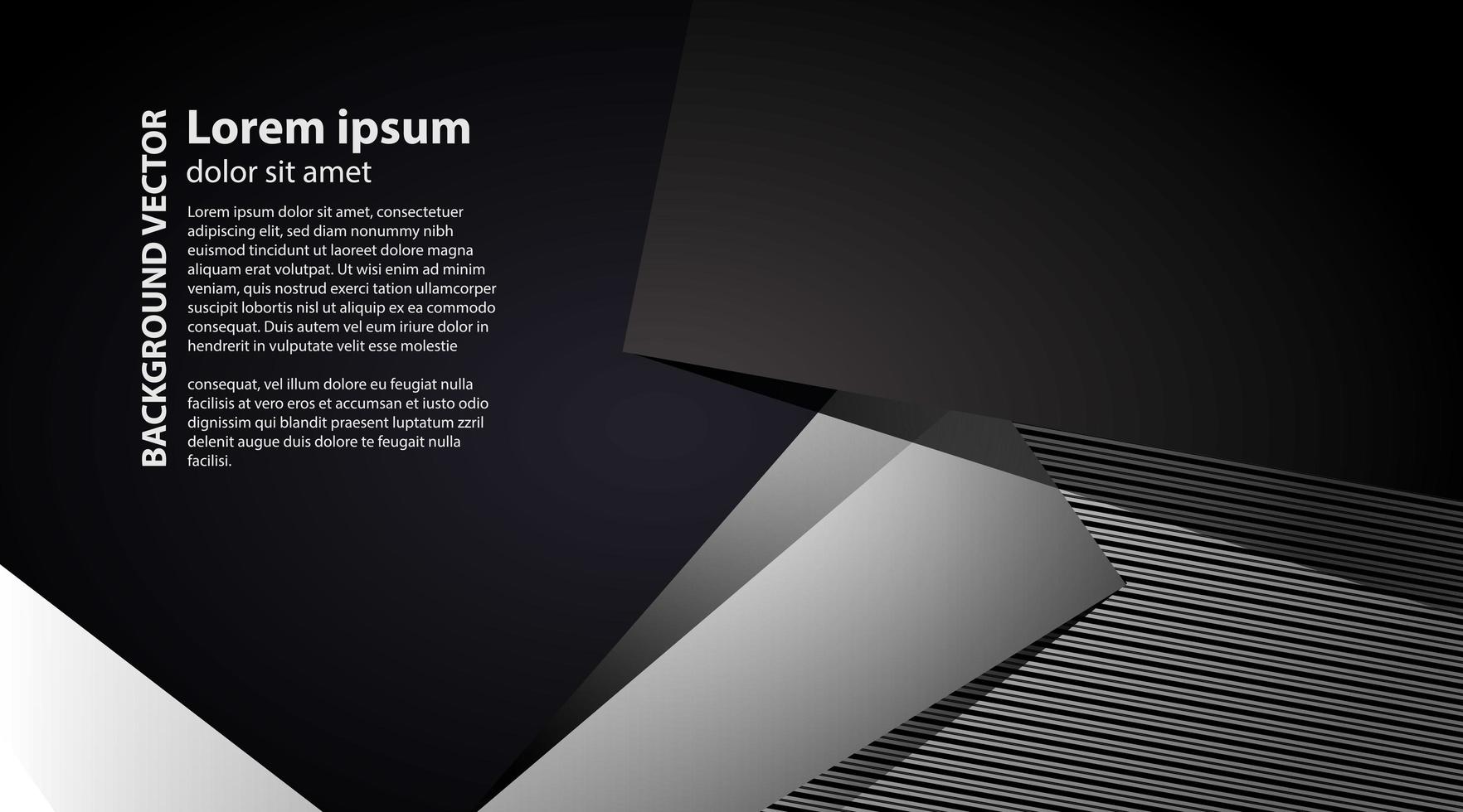 Abstract background of gray and black origami paper. Vector illustration