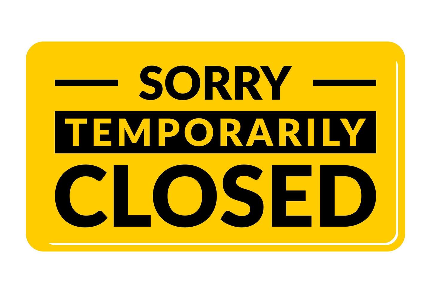 sorry temporarily closed due to covid restriction vector