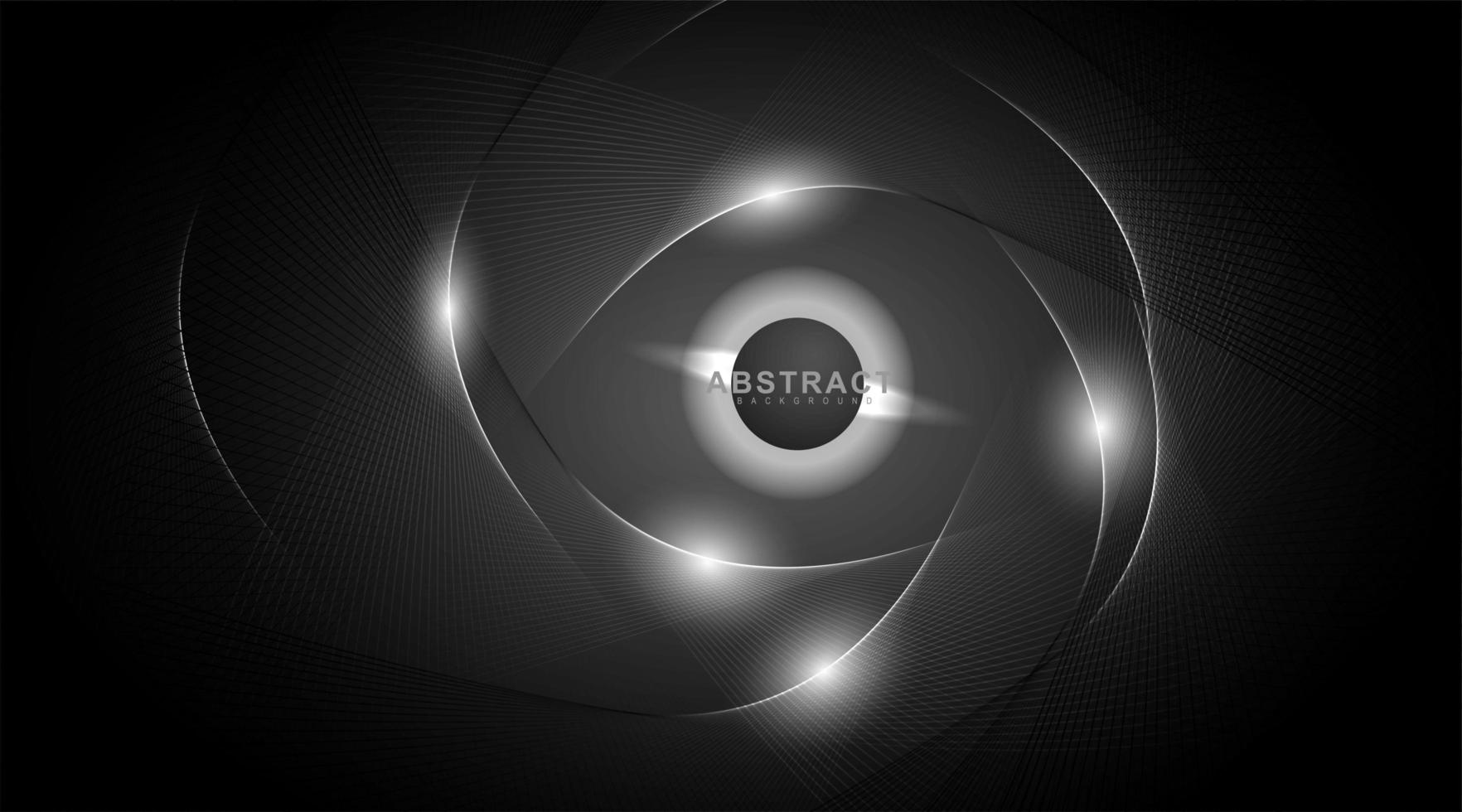 Abstract background lines and light surrounding a circle. Vector technology digital design