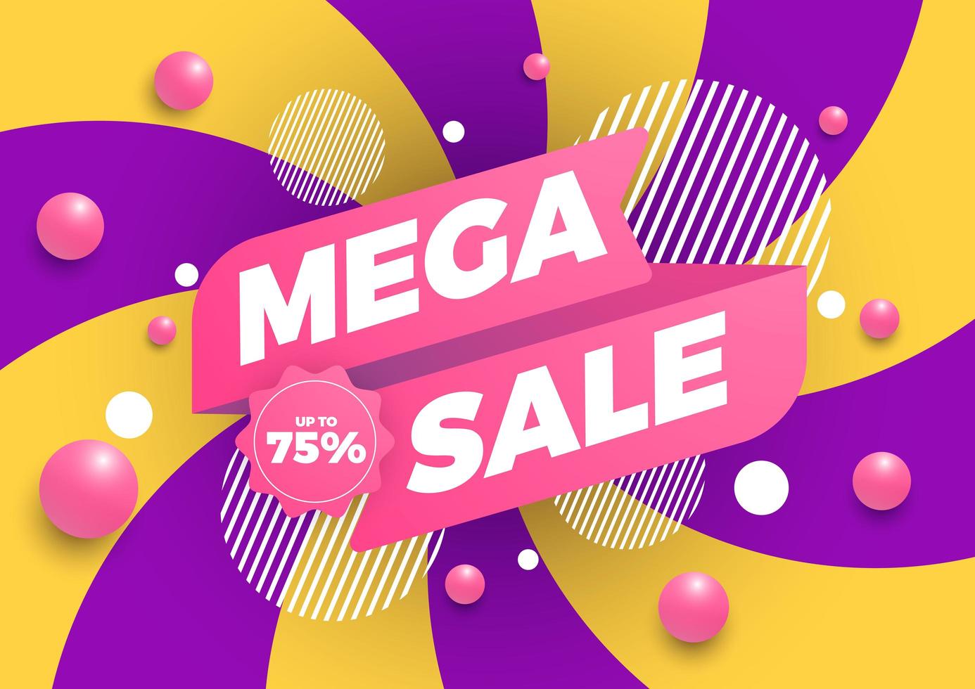 Mega sale template background vector