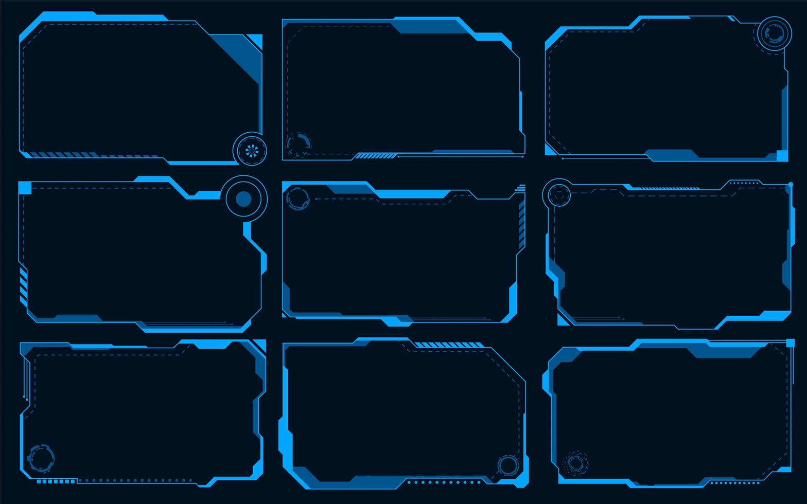 Futuristic HUD abstracts. Future blue monochome theme concept vector