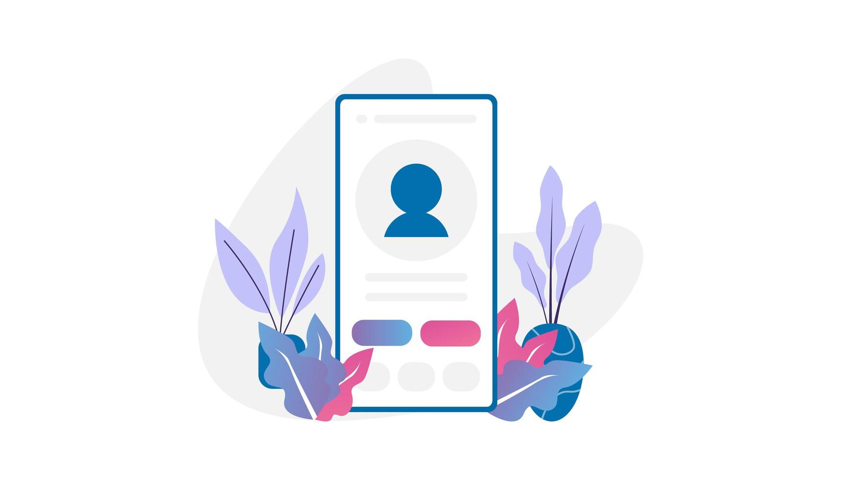 influencer profile page mobile application vector