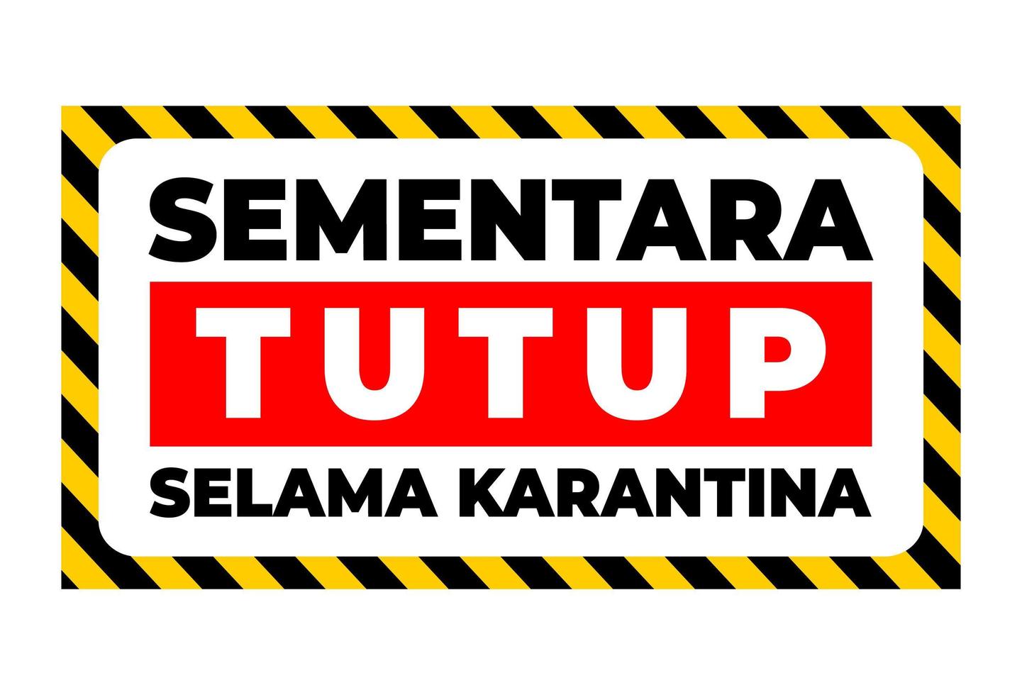 cerrado temporalmente escrito en indonesia vector