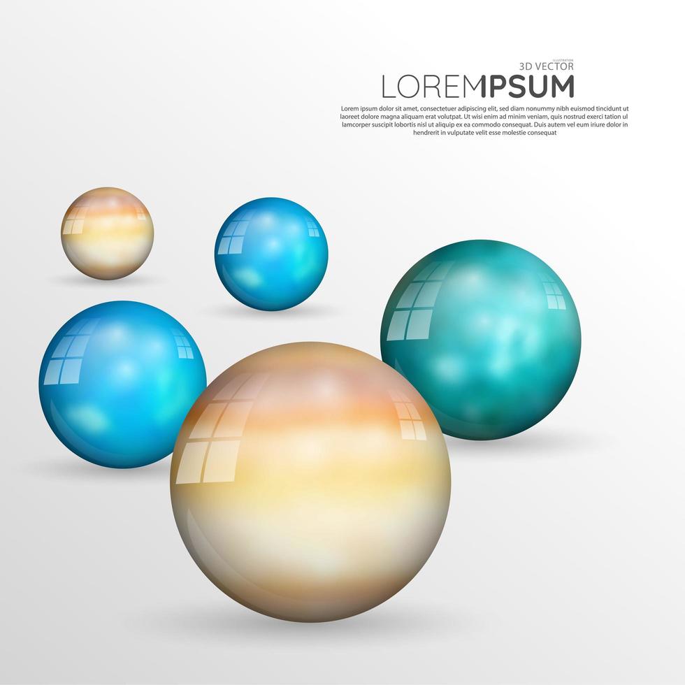 Abstract background design template. 3D sphere ball. vector