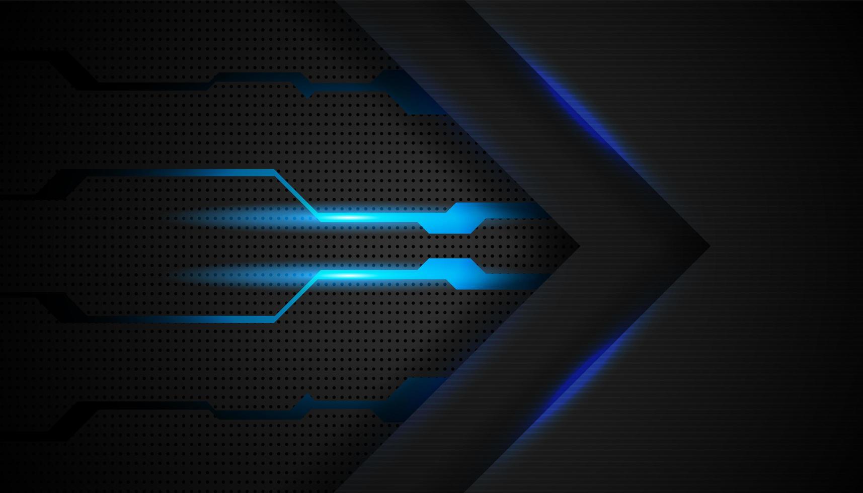 Abstract futuristic arrow movement with shining blue light background vector