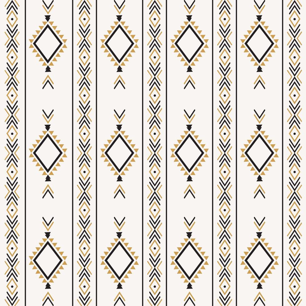 Aztec tribal ethnic seamless pattern with geometric shapes vector