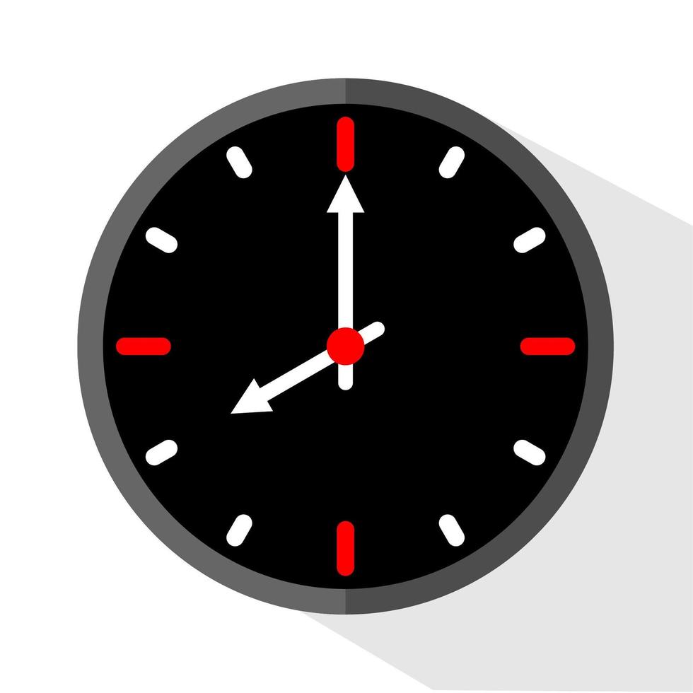 Dark analog clock icon, vector illustration.