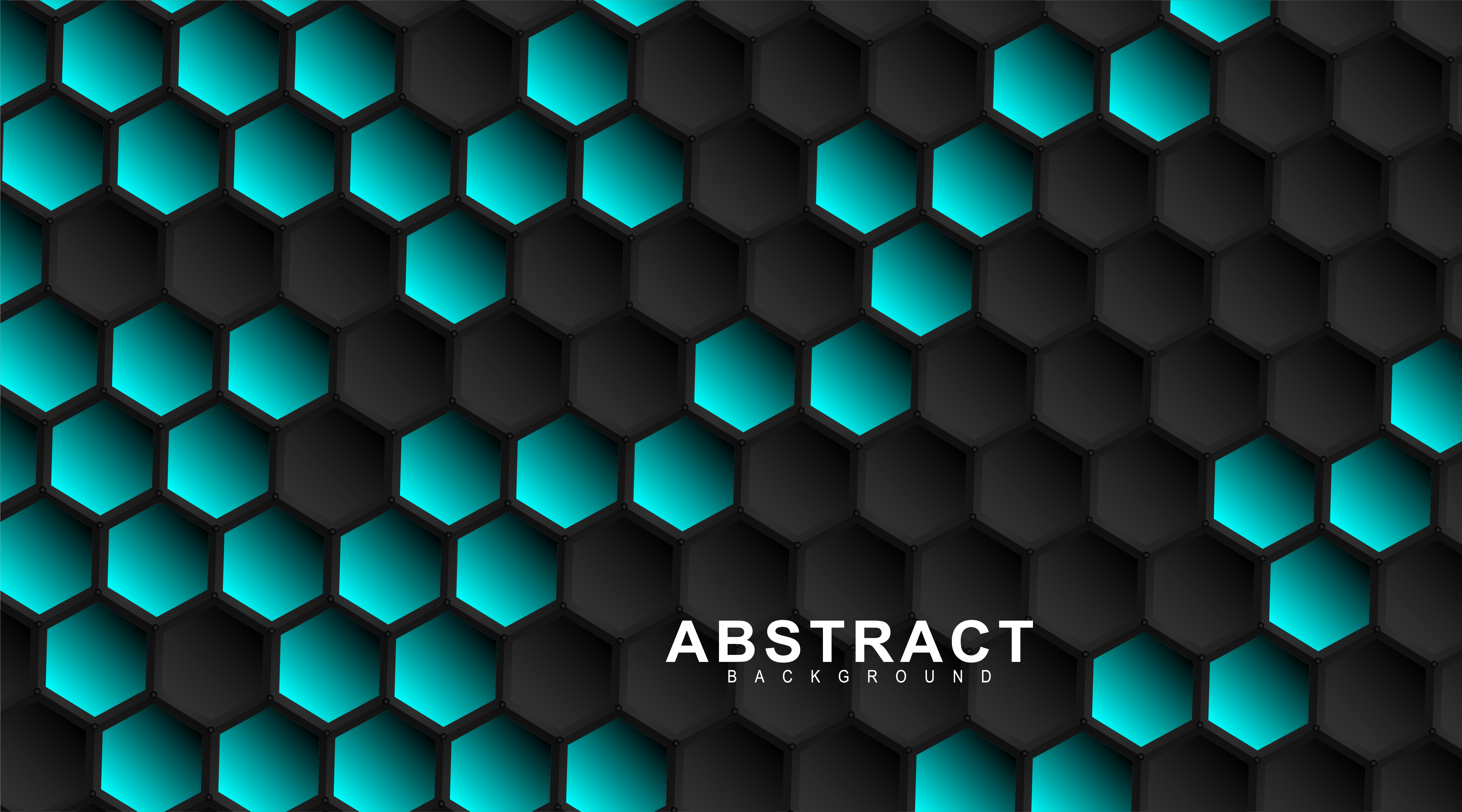 Geometric black hexagons. Surface polygon pattern with blue hexagon,  honeycomb. 3D design illustration technology 1857244 Vector Art at Vecteezy