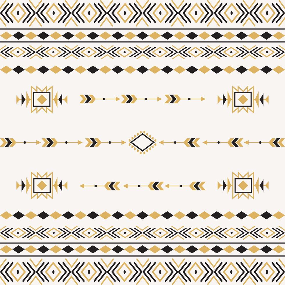 Aztec tribal ethnic seamless pattern with geometric shapes vector