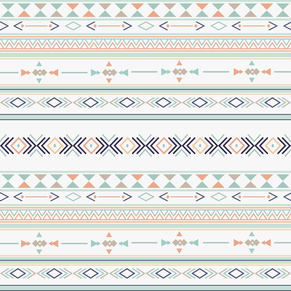 Seamless ethnic pattern with geometric shapes vector