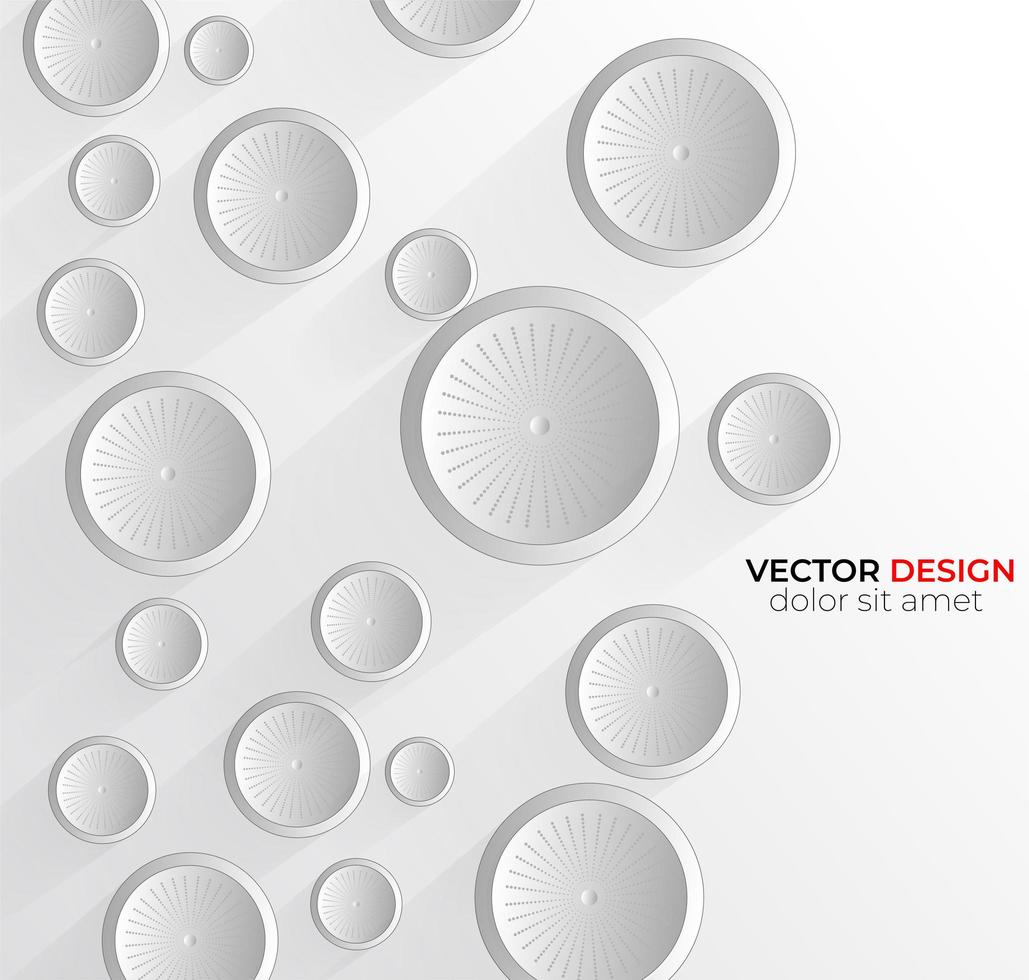 Abstract 3D white circle abstract background design. vector