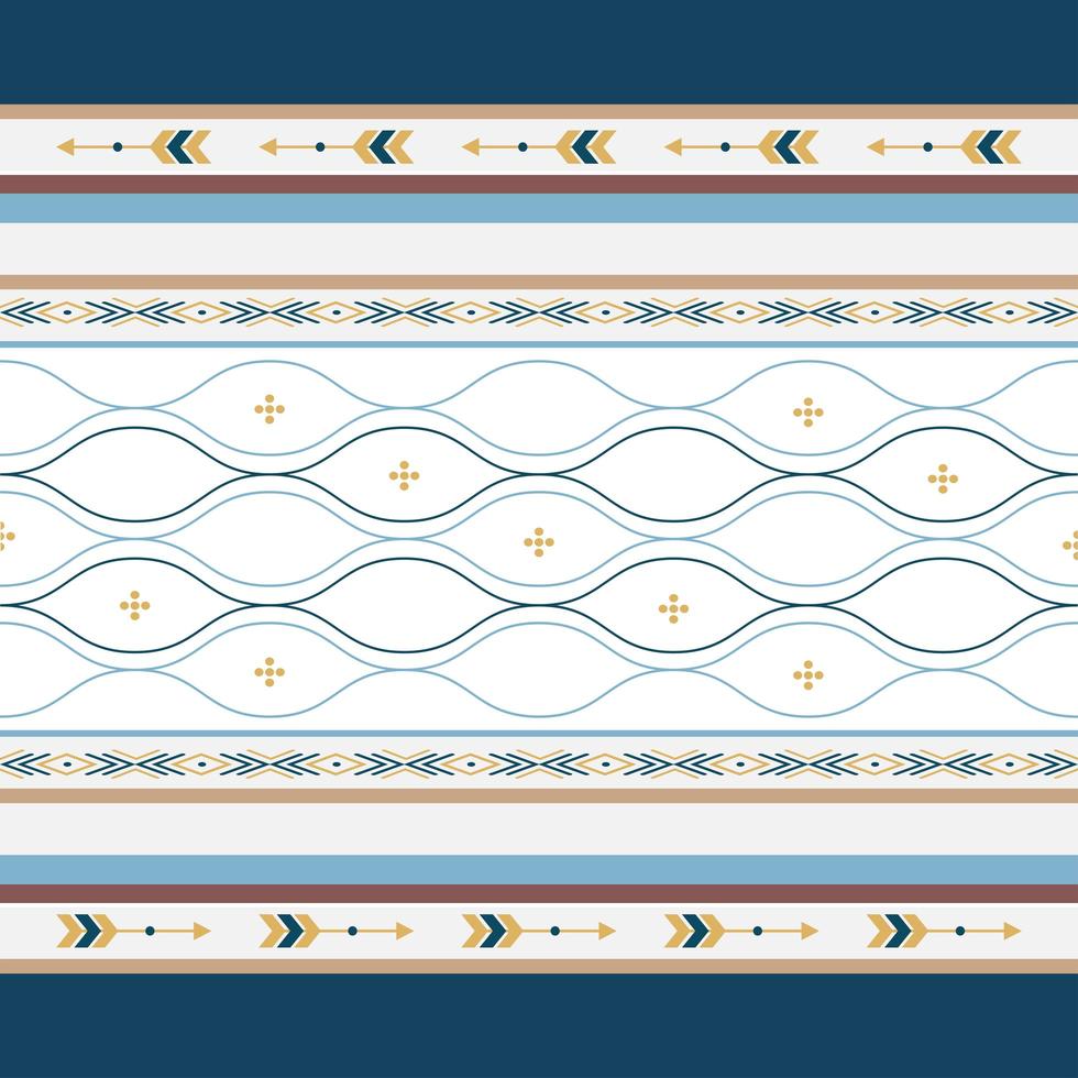 Seamless ethnic pattern with geometric shapes vector