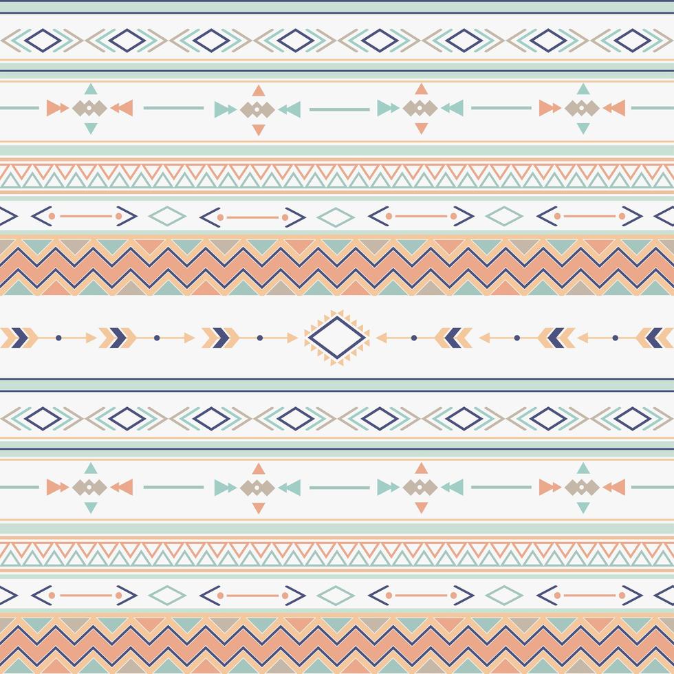 Ethnic pattern with geometric shapes vector