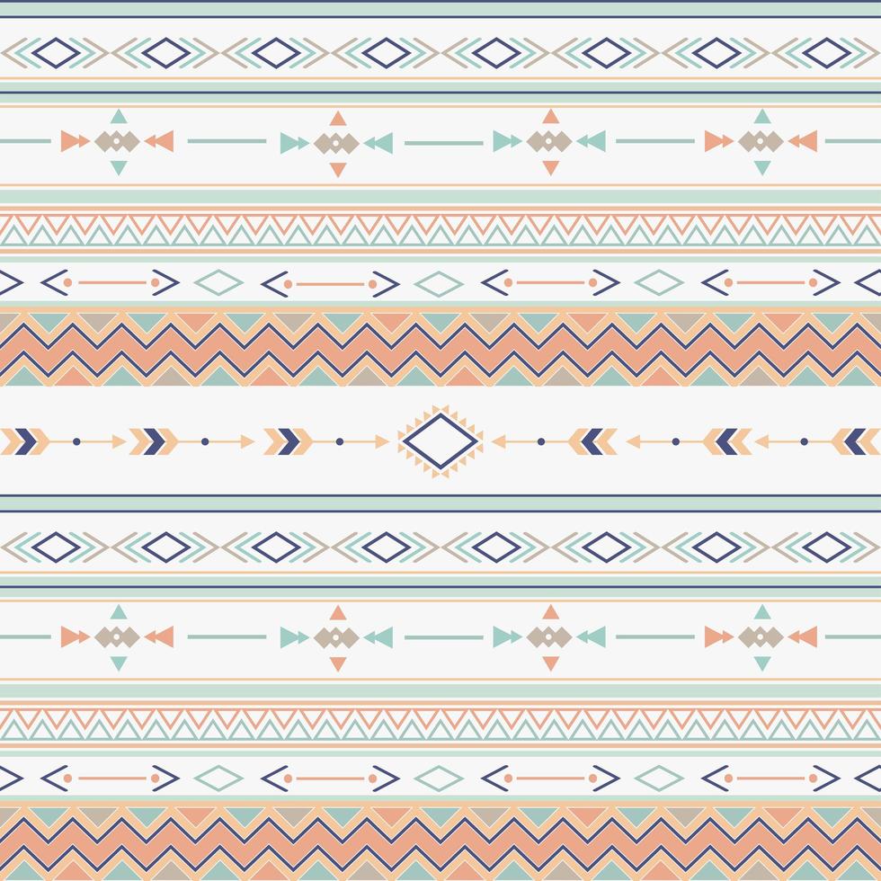 Ethnic pattern with geometric shapes vector