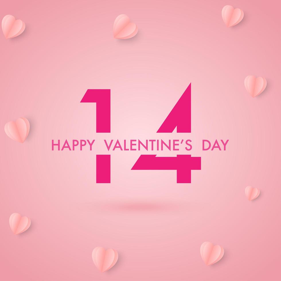 happy valentine's day pink background vector