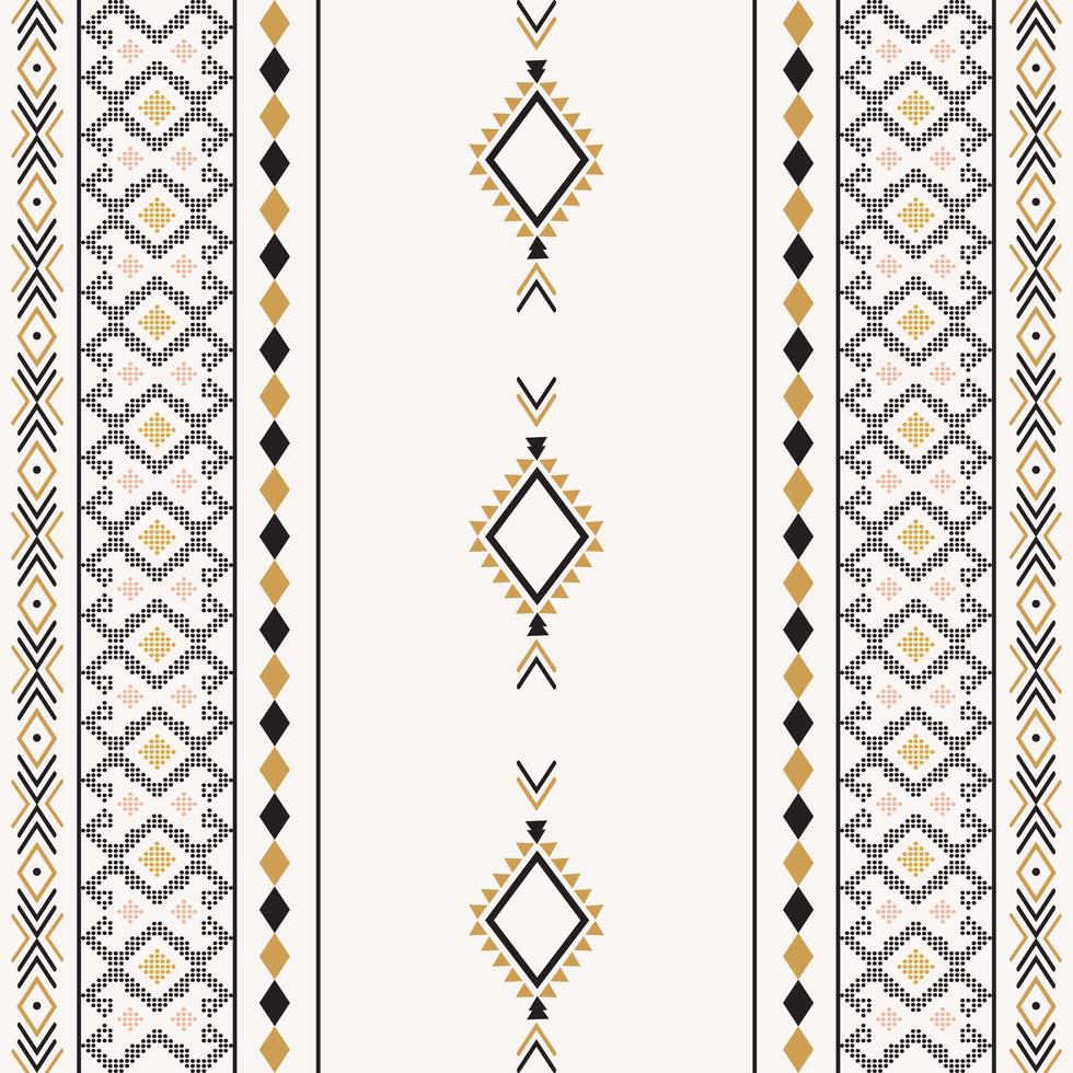 Aztec tribal ethnic seamless pattern with geometric shapes vector