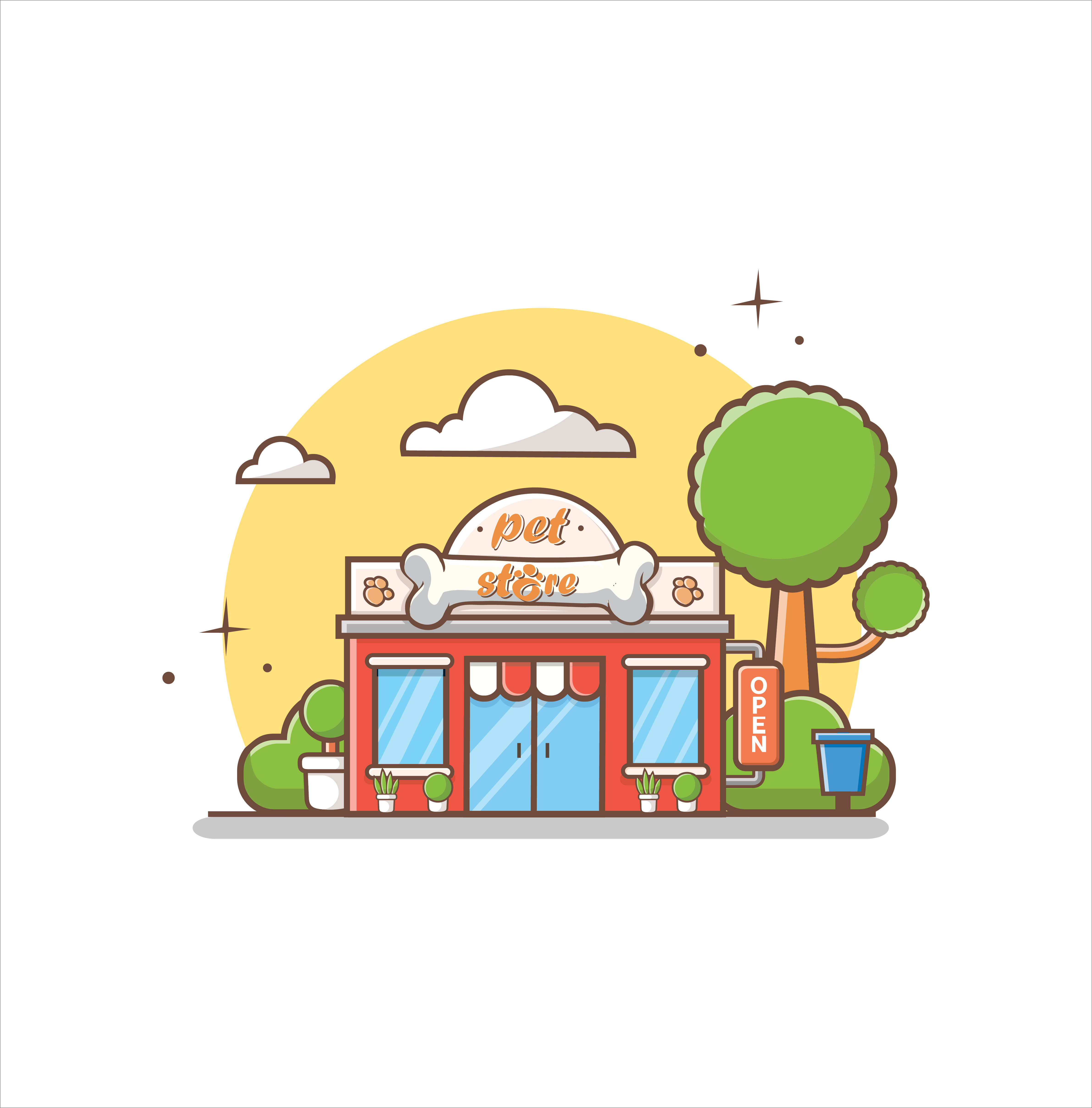 Pet Store And Shop For Animal Care Building. The facade of shop icon in flat style design illustration 1857315 Vector Art at Vecteezy Pet Store And Shop For Animal Care Building. The facade of shop icon in flat style design illustration 1857315 Vector Art at Vecteezy
