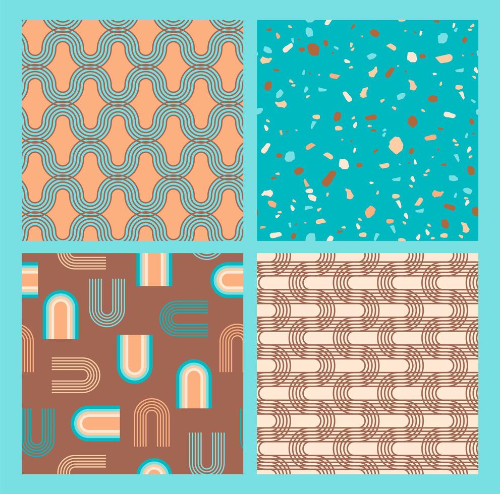 colección geométrica abstracta de patrones sin fisuras. estilo contemporáneo. diseño moderno. vector