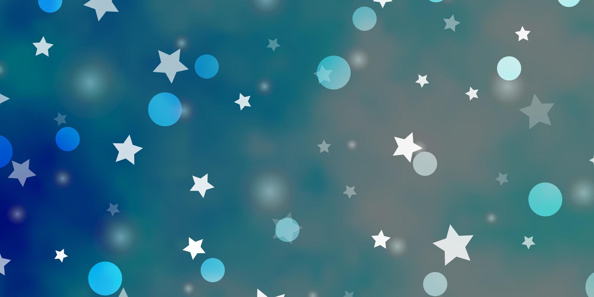 Fondo de vector azul claro con círculos, estrellas