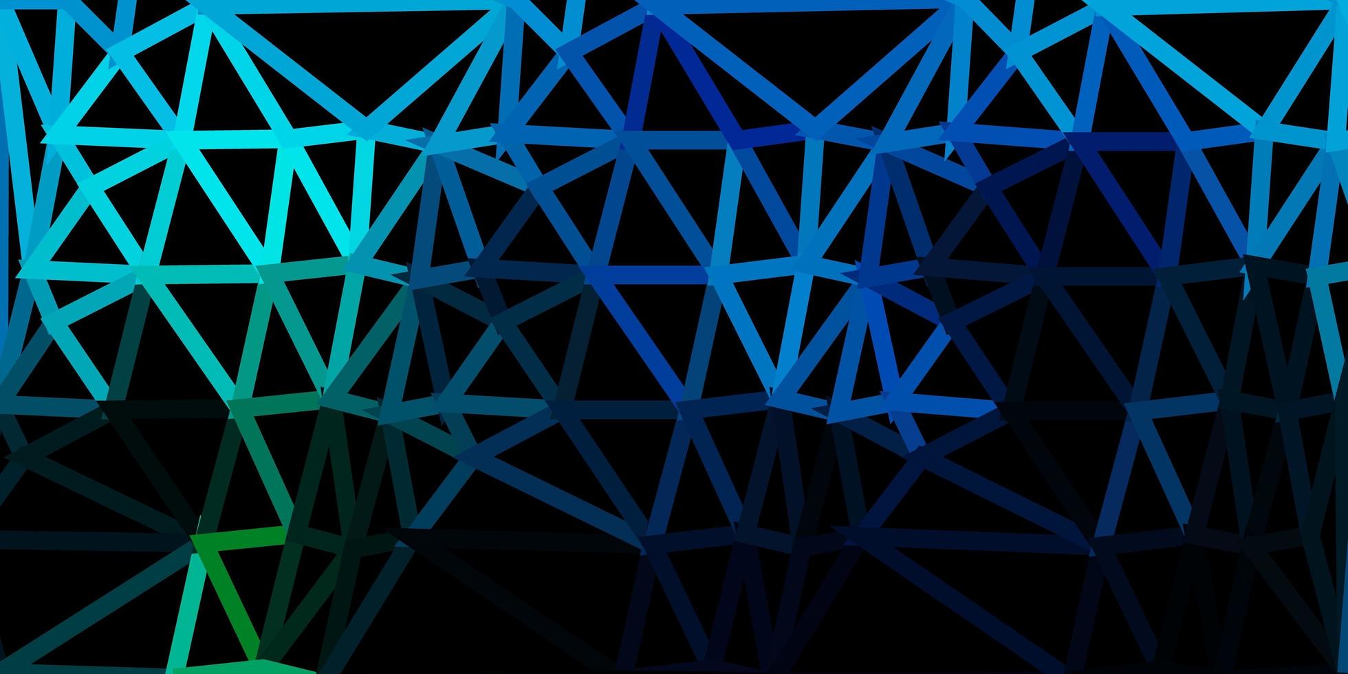 Dark blue, green vector triangle mosaic background.