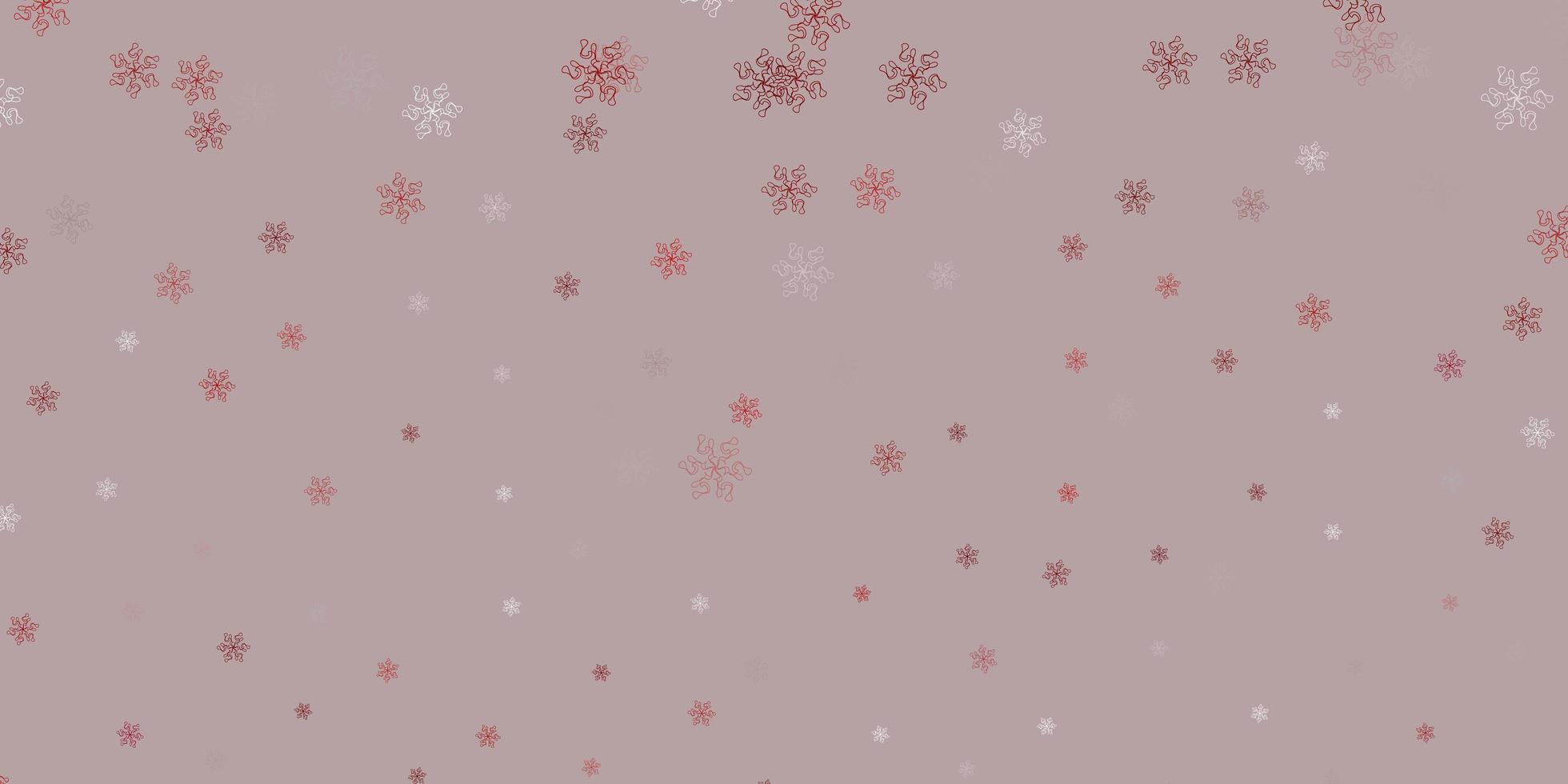 Light red vector doodle background with flowers.