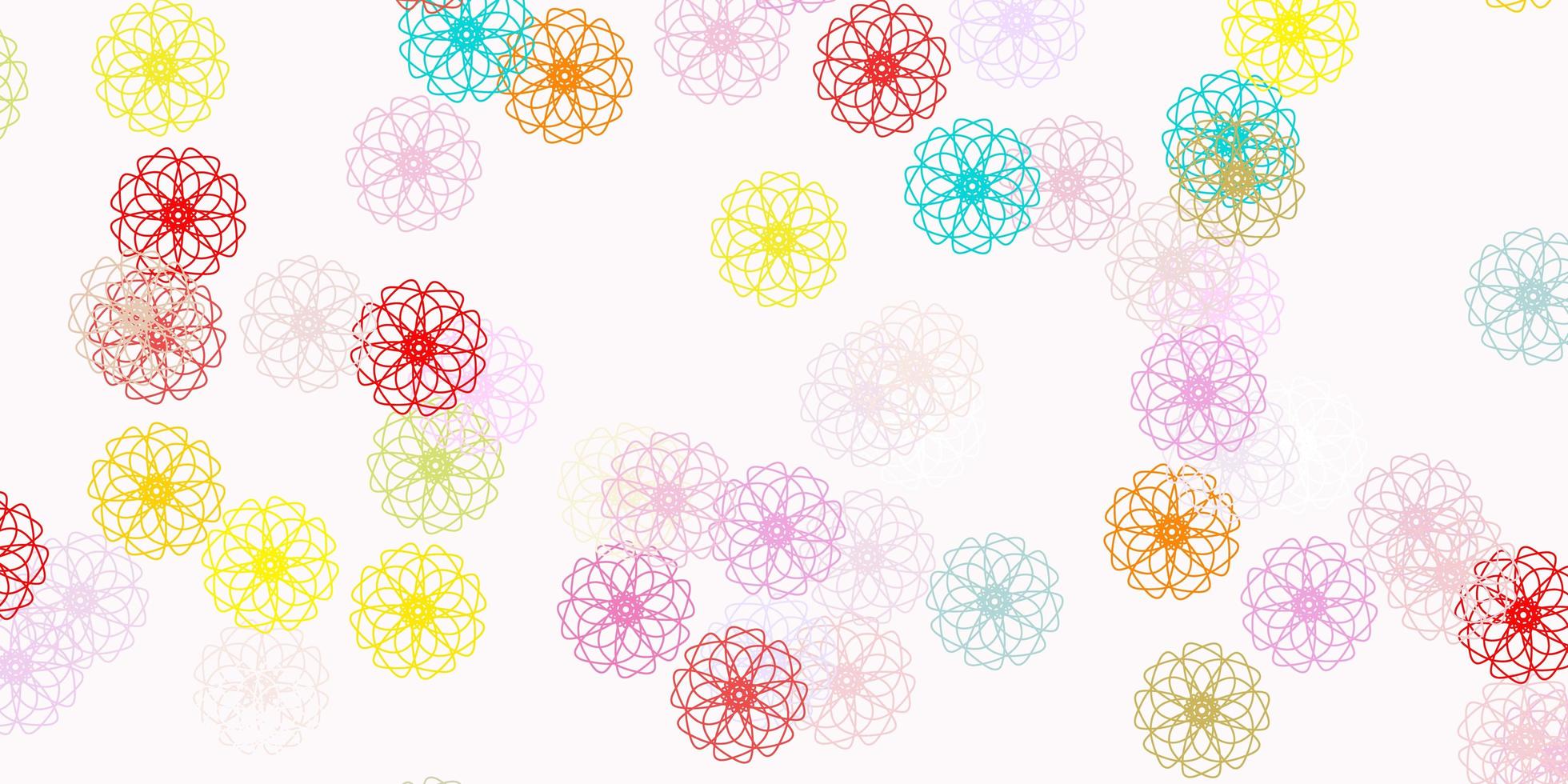 diseño natural de vector multicolor claro con flores.