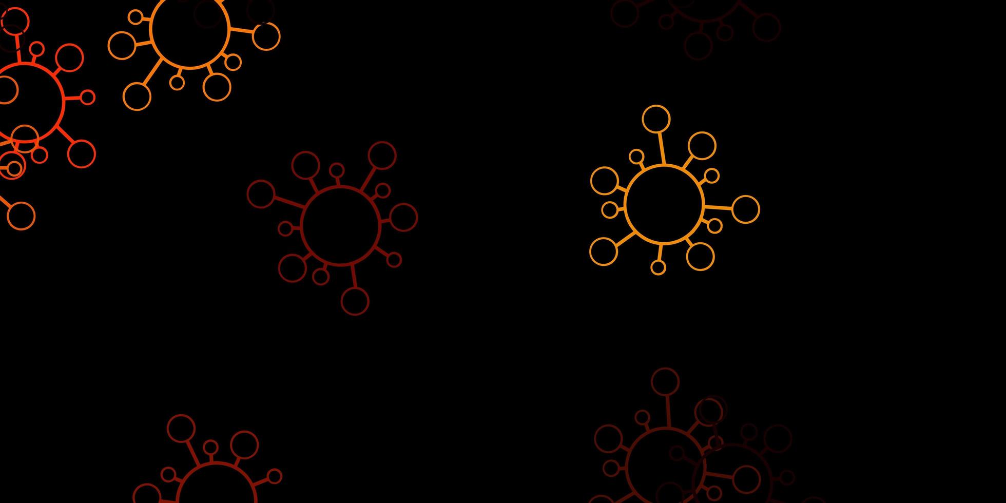 Dark orange vector texture with disease symbols
