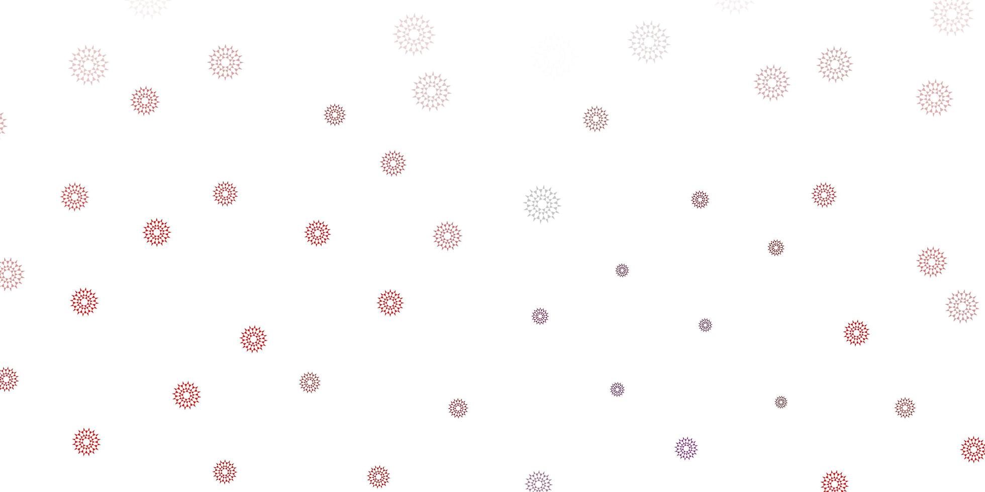 Light pink, red vector doodle texture with flowers.