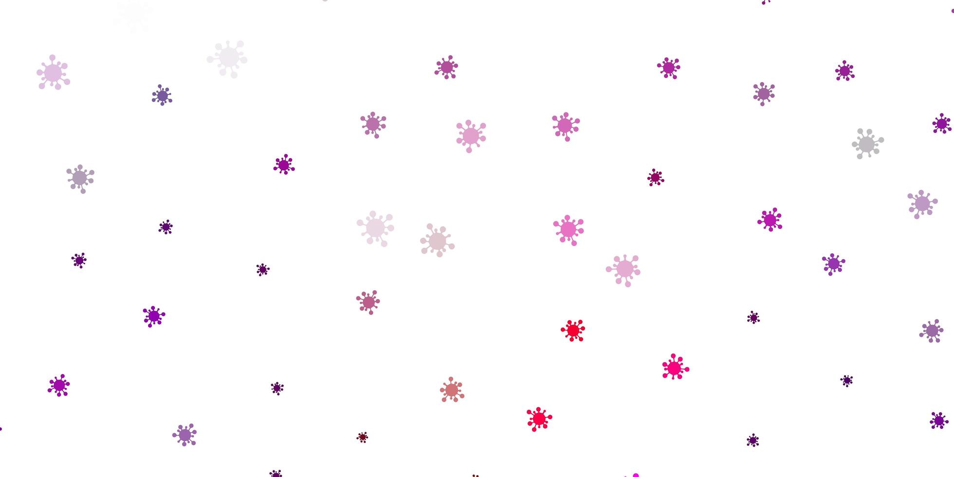 plantilla de vector de color púrpura claro, rosa con signos de gripe