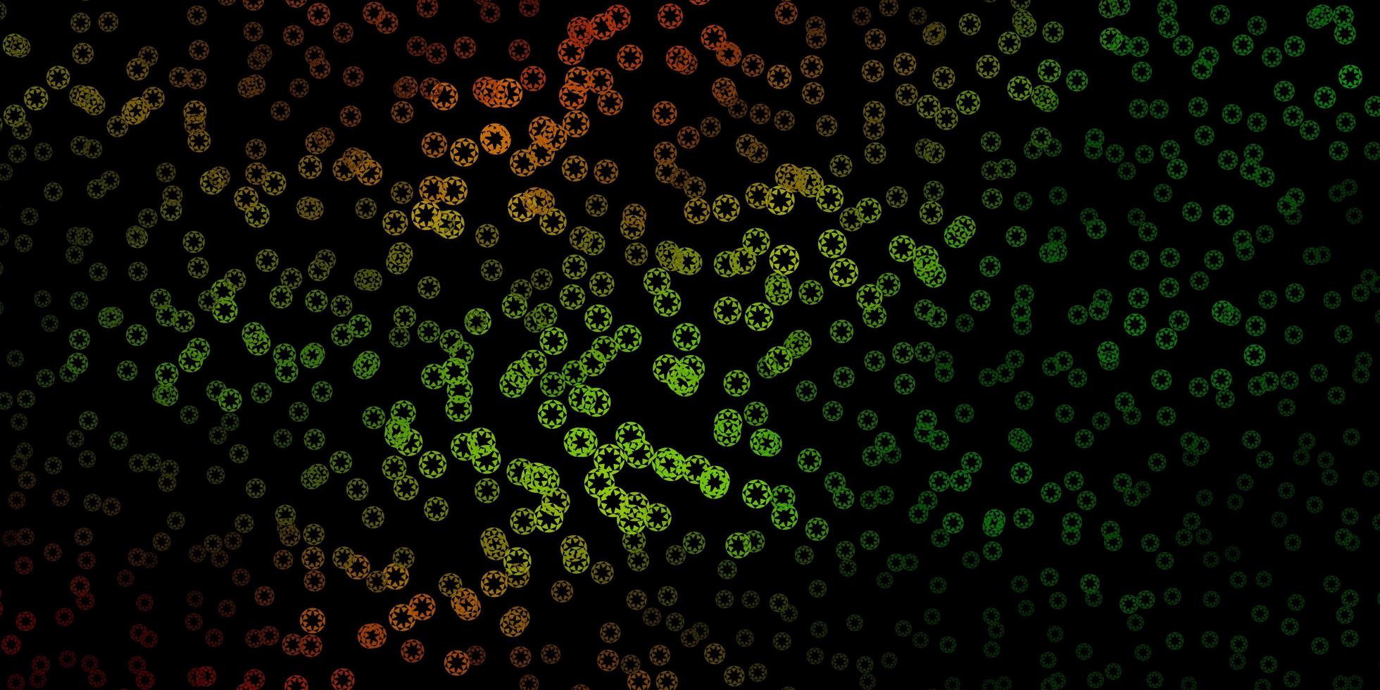 Dark green, yellow vector pattern with spheres.