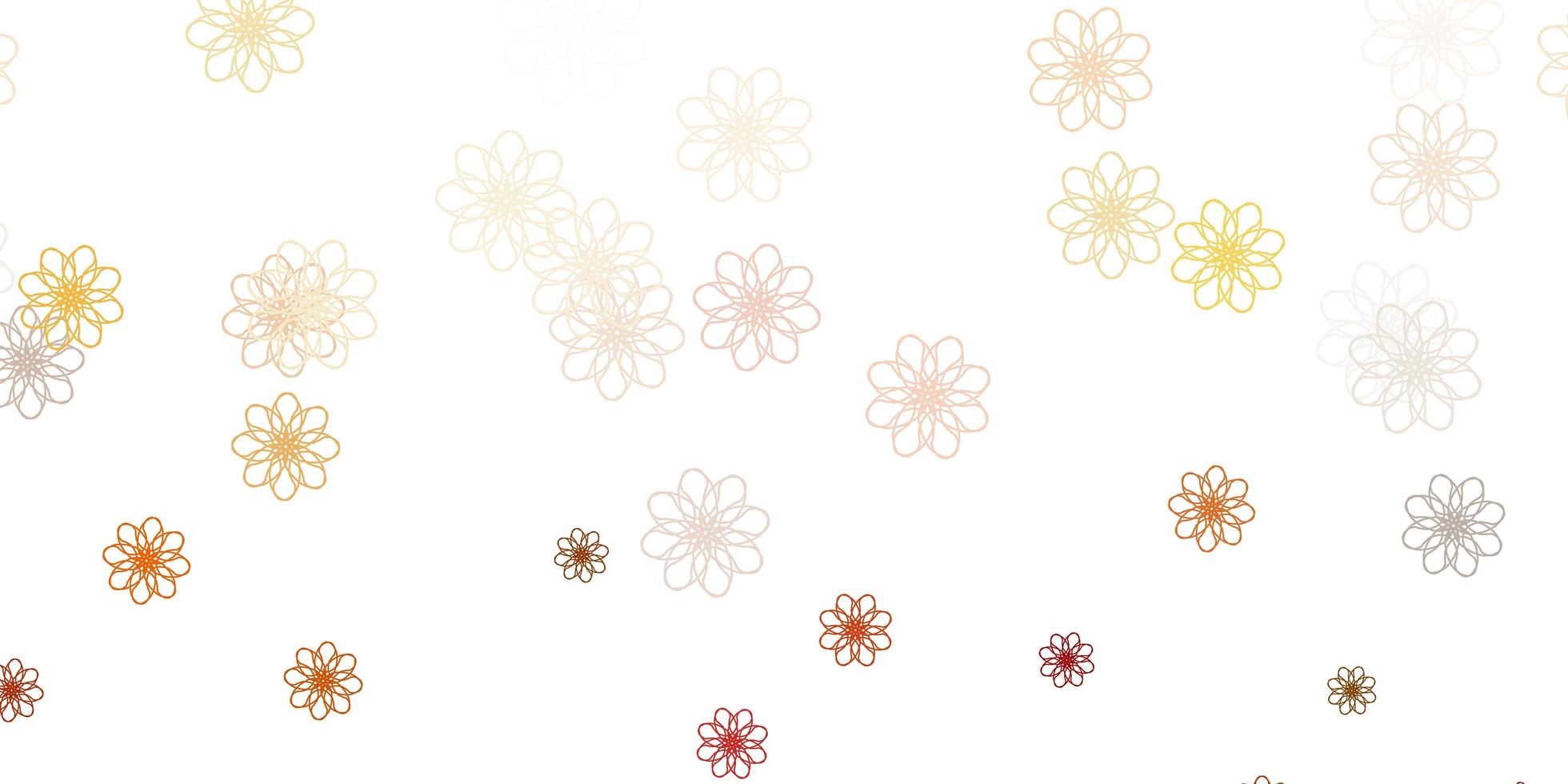 Light Green, Yellow vector doodle texture with flowers.