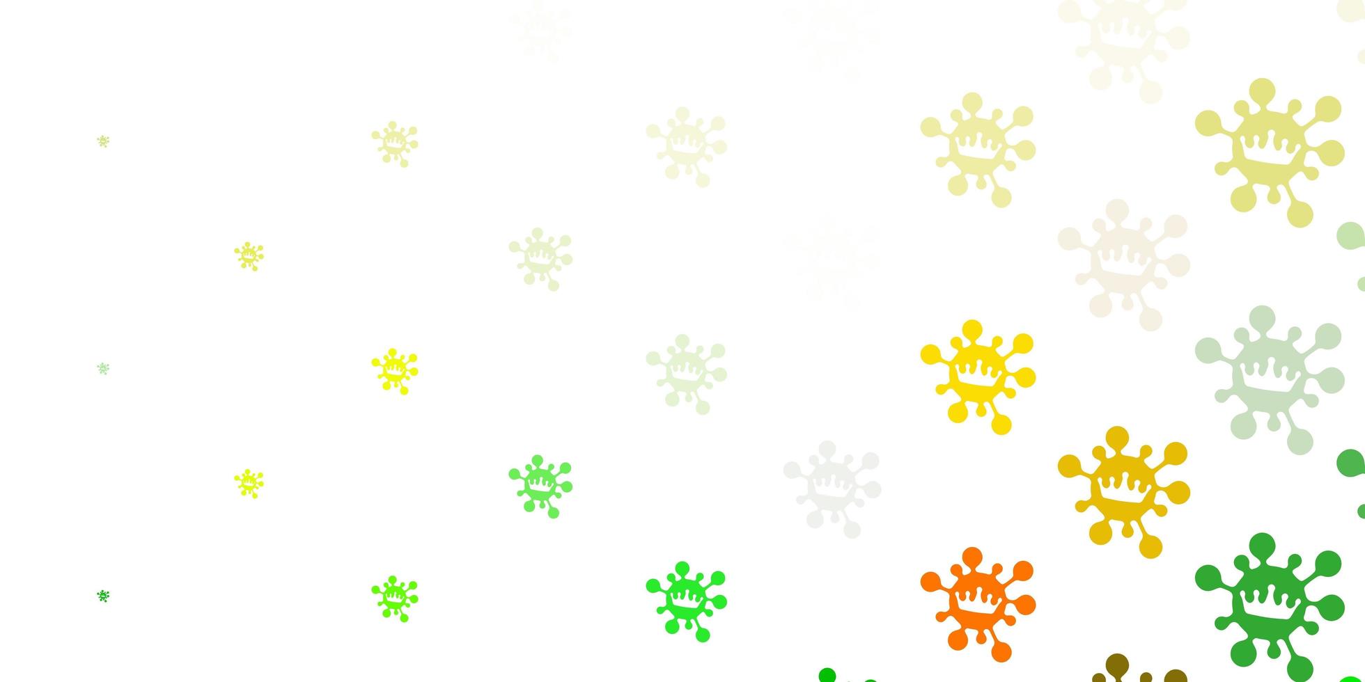 Light green, yellow vector template with flu signs.