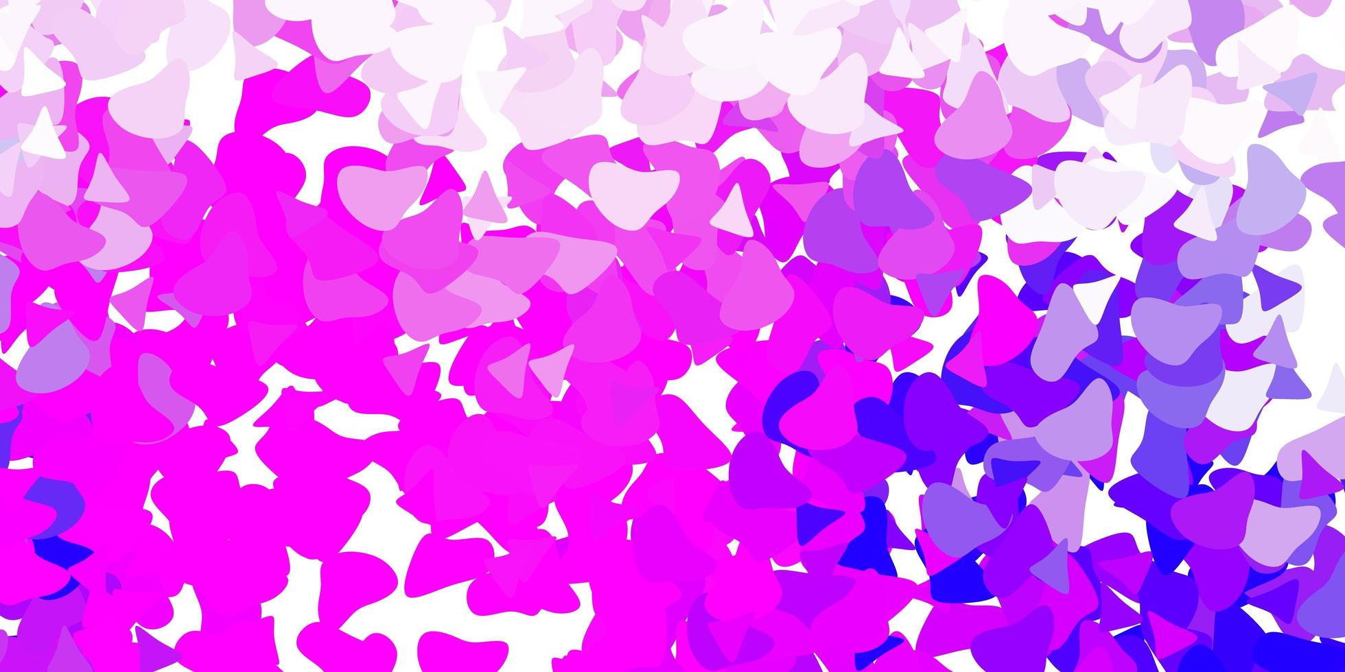 Light purple, pink vector texture with memphis shapes.