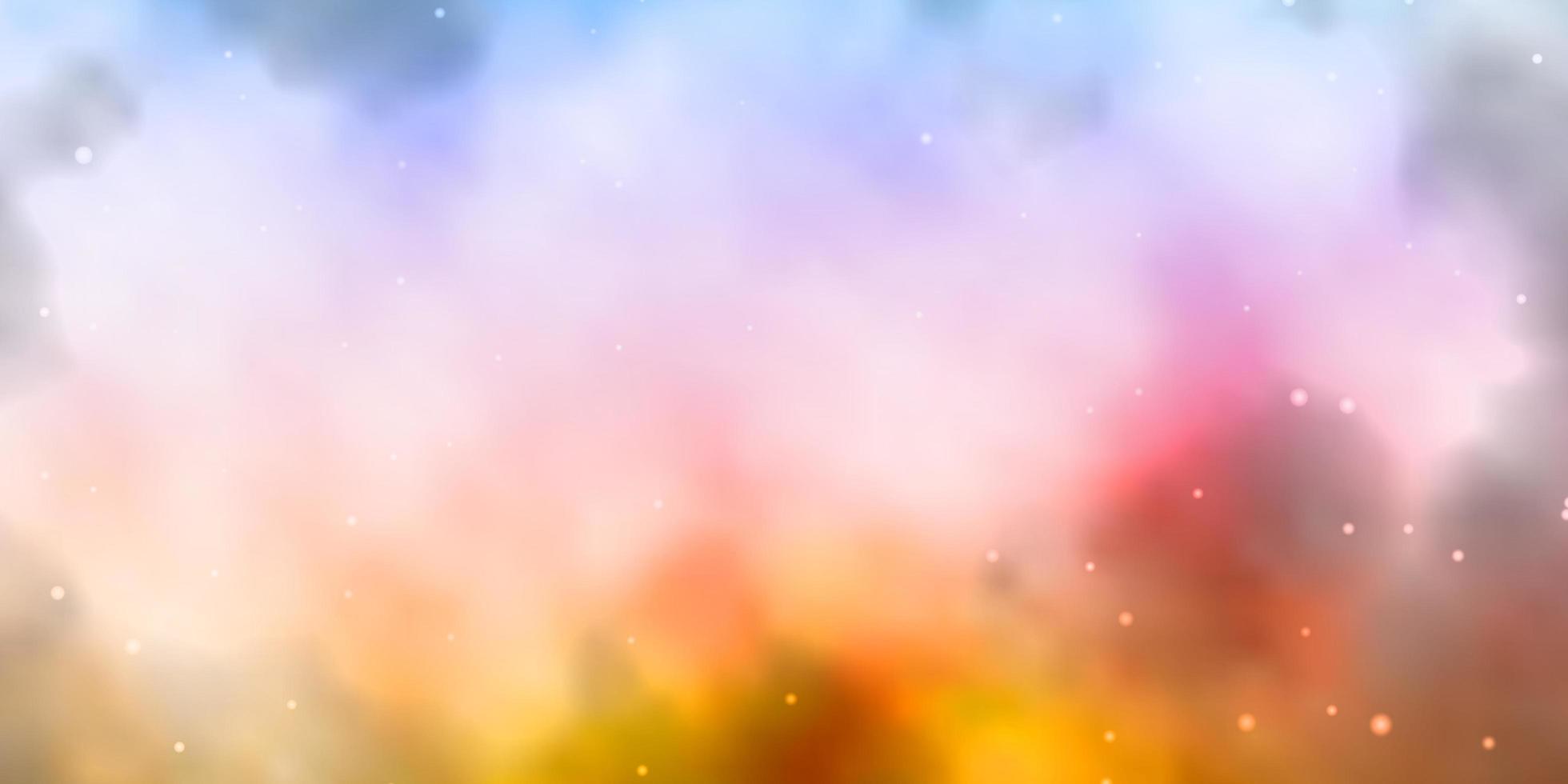 Light Blue, Yellow vector pattern with abstract stars.
