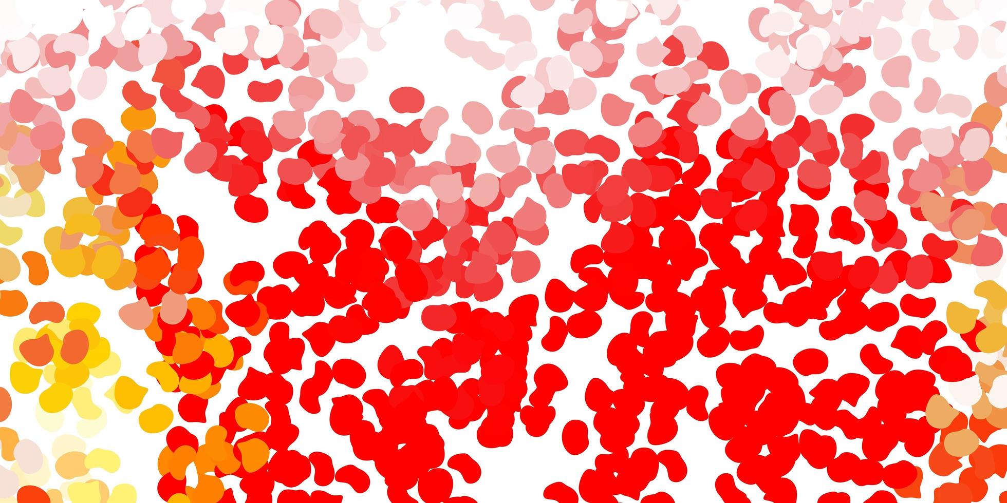 Light red, yellow vector backdrop with chaotic shapes.