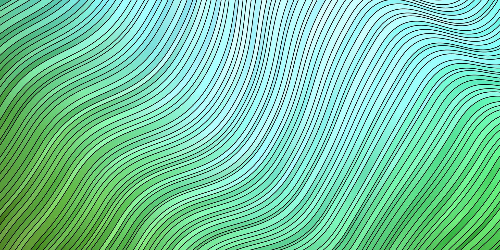 plantilla de vector azul claro, verde con líneas curvas.