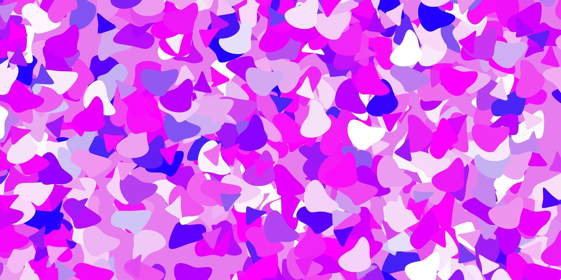 Light purple, pink vector texture with memphis shapes.