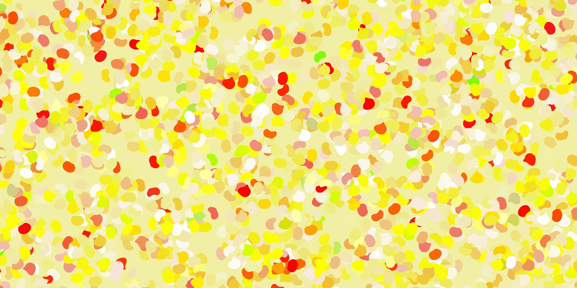 Light red, yellow vector backdrop with chaotic shapes.